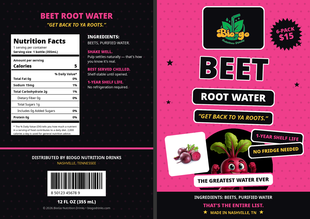 BioGo's Root Water – Beet (6-Pack)